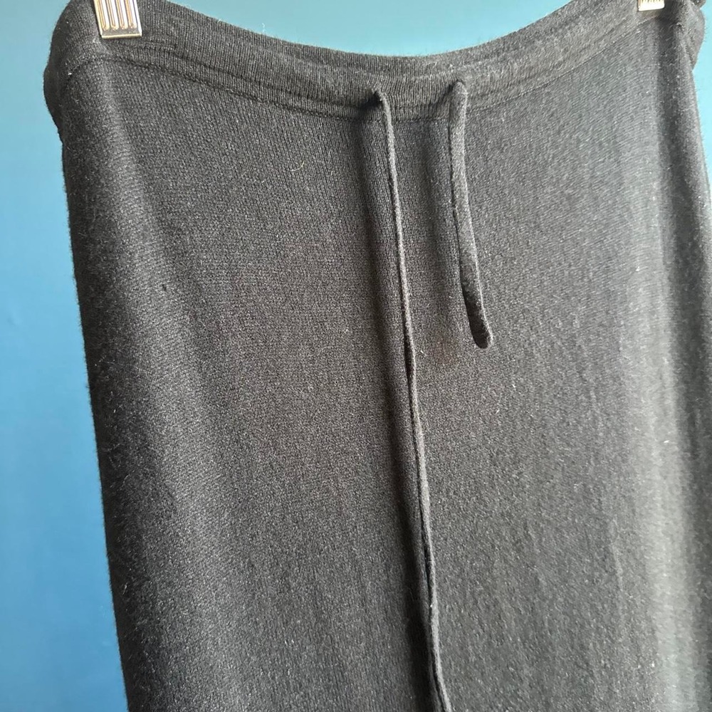 August Silk Black Maxi Skirt Women's Size Large Cashmere Knit MENDED 90s Retro - Picture 3 of 8
